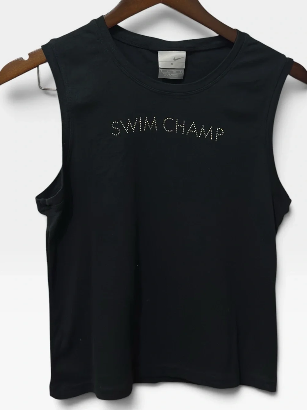 Nike | NWOT Black 'Swim Champ' Sleeveless Crop Muscle Tank Top (size S)
